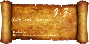 Gácsi Zerind névjegykártya